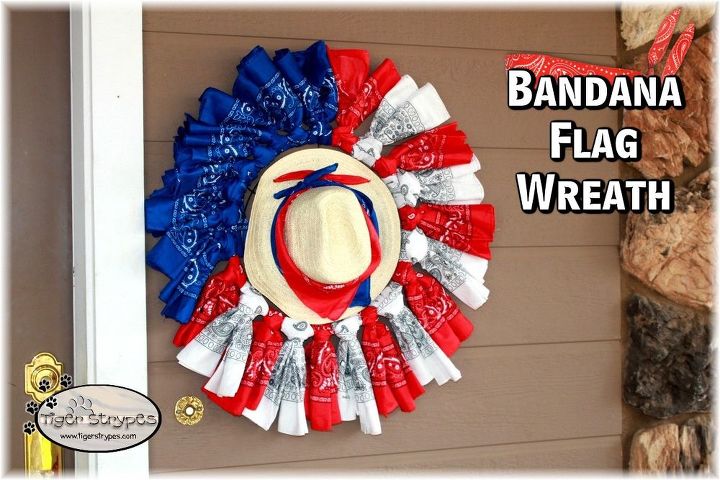 s 15 unusual flag ideas that actually look amazing, Knot Patriotic Bandanas On A Wreath