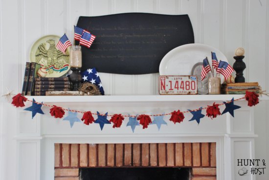 s 18 beautiful crafts for the 4th of july, Festive Mantel