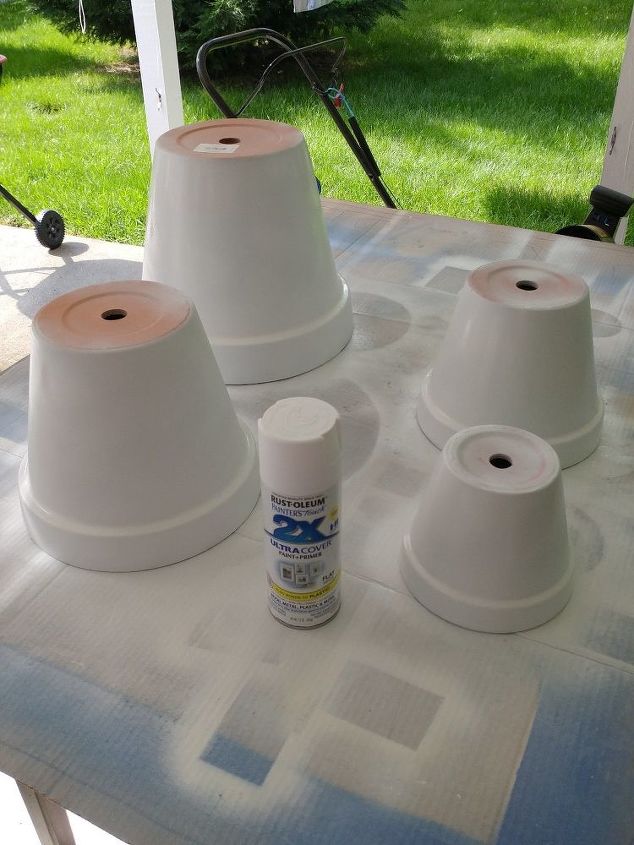 terra cotta pot lighthouse with solar light