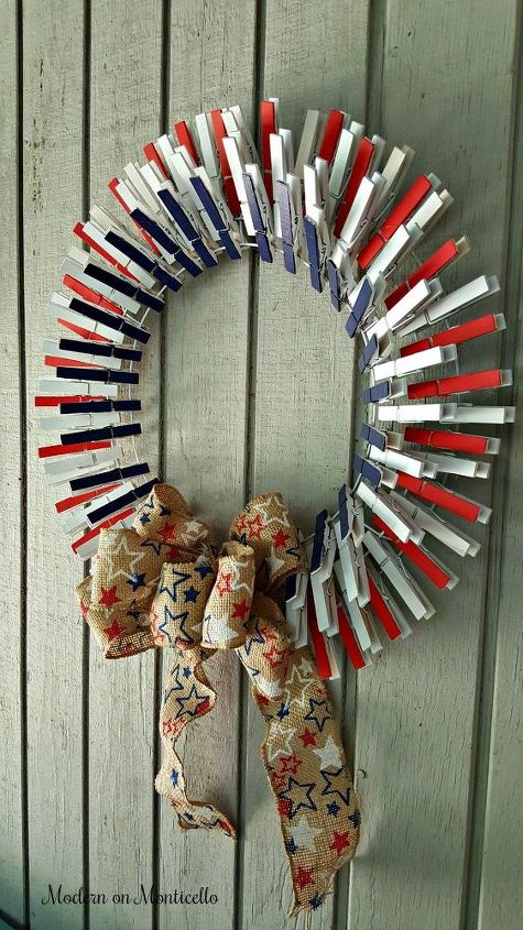 patriotic clothes pin wreath
