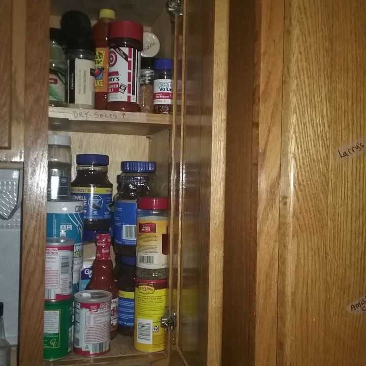 q help for small cabinet diy spices and instant coffee jars clutter