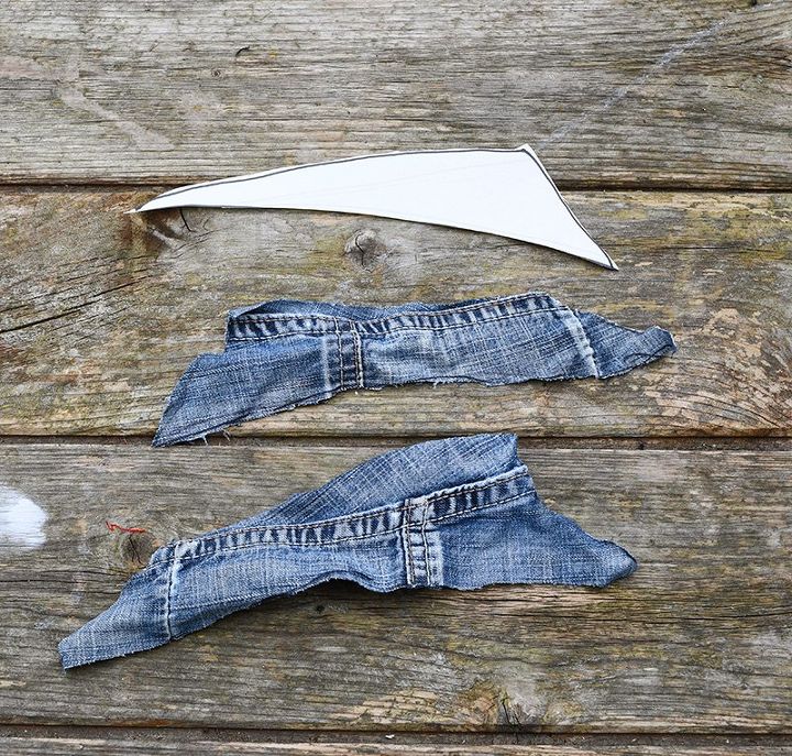 divertidos cojines de pez de jeans reutilizados