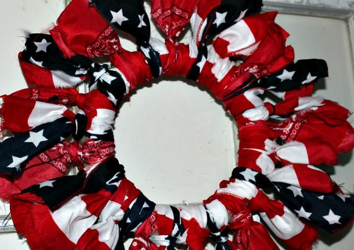 make a fun fourth of july dollar store bandana wreath for 6