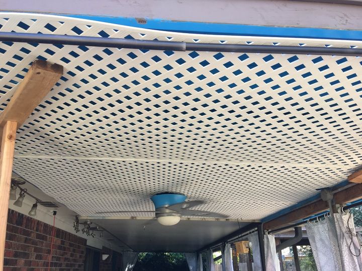 copy one of these lovely lattice ideas for your home, Patio Ceiling Disguise