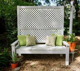 copy one of these lovely lattice ideas for your home, Outdoor Privacy Bench