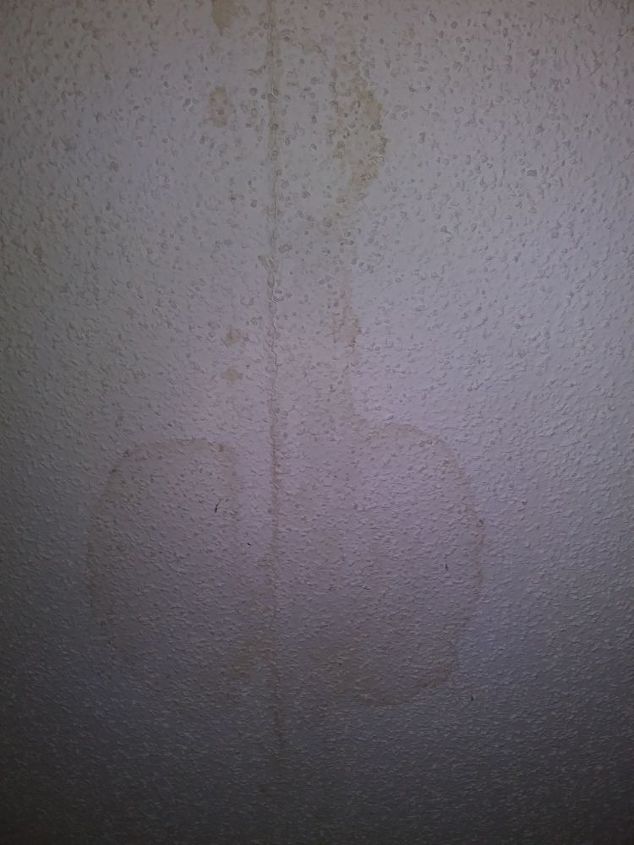 q old flocked ceiling roof leak how to fix crack stain