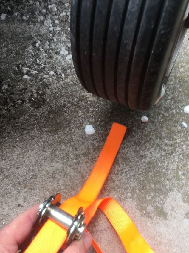 flat tire repair on a riding mower