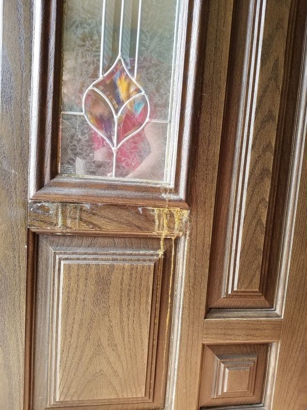 how to remove dried glue from front door