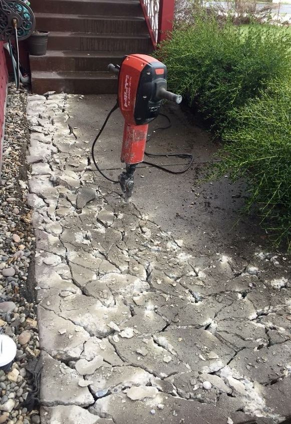 creating a stone mosaic front garden path, Goodbye old ugly pathway