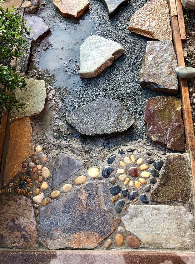 creating a stone mosaic front garden path, The vision is coming to life