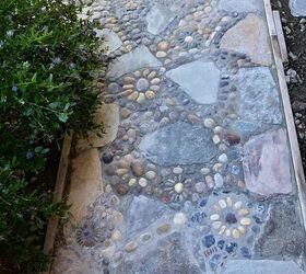 creating a stone mosaic front garden path, What it looks like now before the acid