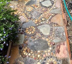 creating a stone mosaic front garden path, What it looks like wet look like sealed