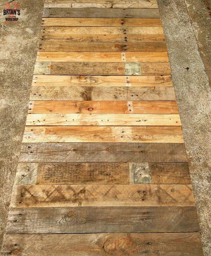 Hallway Makeover- Pallet Ceiling, Lights and Stripes! | Hometalk