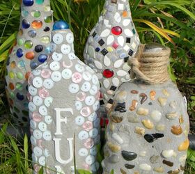 20 maneras de incorporar mosaicos a su hogar, Mosaicos de jard n con materiales reciclados