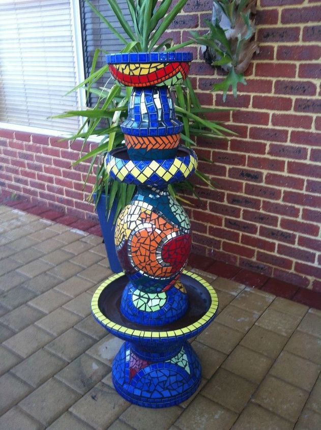 s 20 ways to incorporate mosaics to your home, Totem Pole From Old Pots