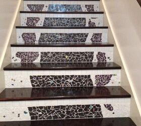 20 maneras de incorporar mosaicos a su hogar, Cambiar las desagradables escaleras de moqueta por un camino de jard n de mosaico