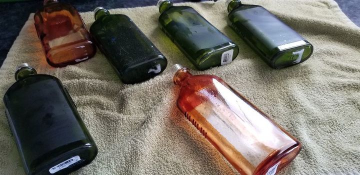 botellas de locin de vidrio recicladas