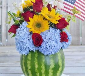 blooming watermelon vase table centerpiece