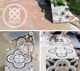 how to stencil cinder block planters