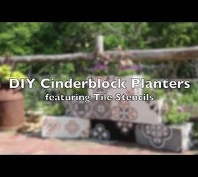 Stenciled Cinder Block Planter Tutorial