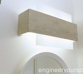 camouflaging a dated bathroom light fixture