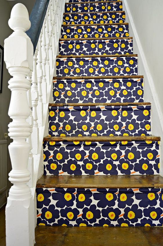s does your staircase need an update, Marimekko Wallpaper