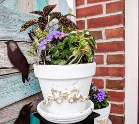 how to make beautiful applique clay flower pots with efex