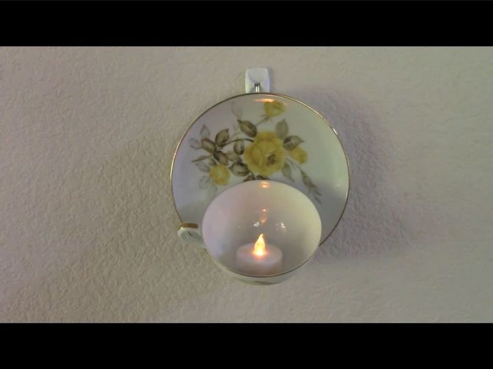 tea cup saucer wall sconce