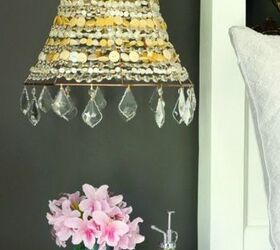 15 quick and easy gift ideas using buttons, String them into a beautiful lamp shade