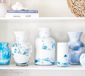 18 easy diy projects that you can do this weekend, Marbled Vases