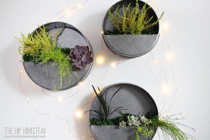 18 easy diy projects that you can do this weekend, Faux Galvanized Wall Planter