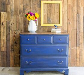 18 easy diy projects that you can do this weekend, Maple Dresser Makeover With Dark Denim Wash