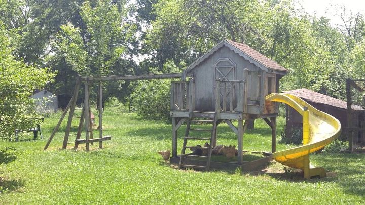 q what s the best way to repurpose a swing set as a chicken coop