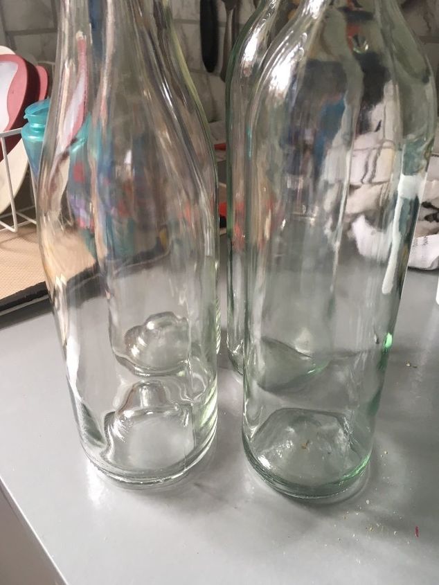 Painting Clear Wine Bottles for Outdoor Sculptures | Hometalk