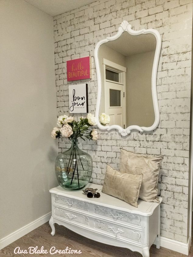 17 faux brick ideas for your home, Wall Makeover in Half An Hour