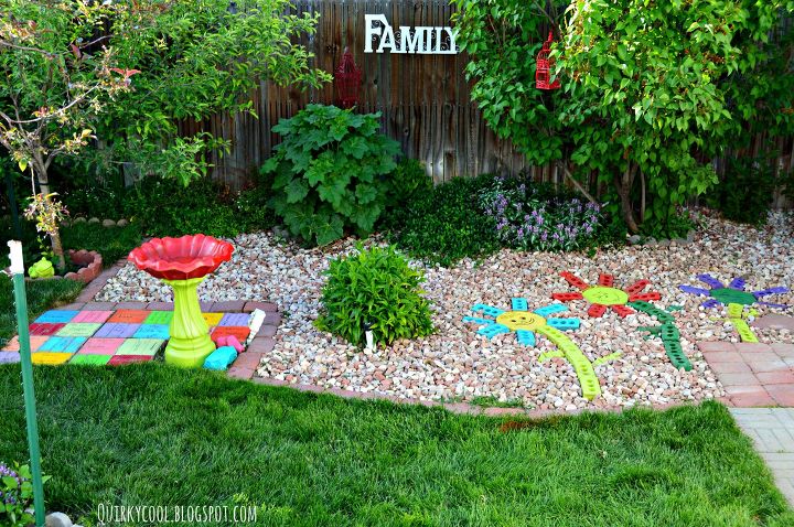 17 faux brick ideas for your home, Recycled Bricks Become Colorful Yard Art