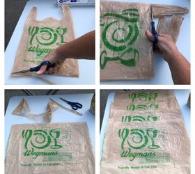 recycling grocery bags into garden markers