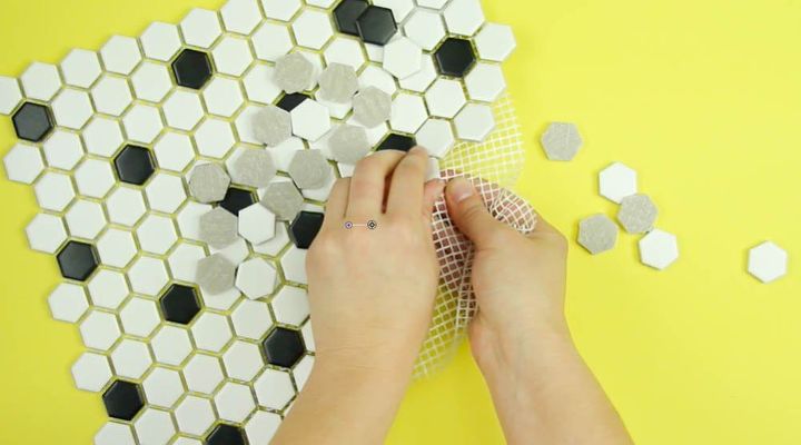 arte de azulejos hexagonales diy