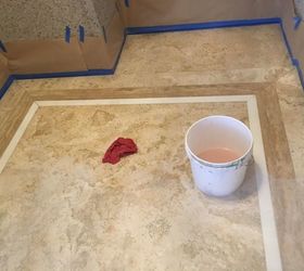 painted scallop tile floor makeover project