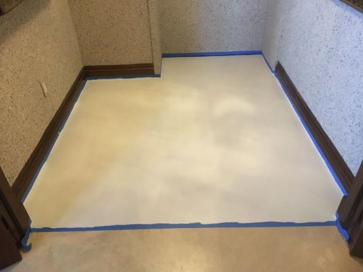 painted scallop tile floor makeover project