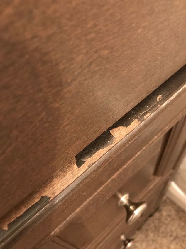 how to repair faux wood material on vanity