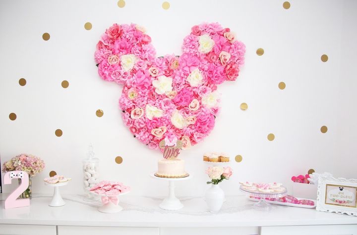 Diy Floral Wall Decor Minnie Mouse Hometalk