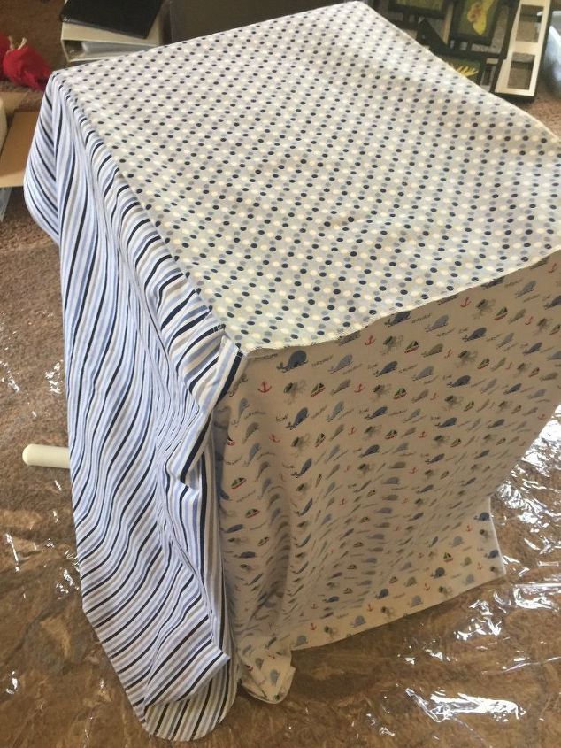 q i am working on covering a file cabinet with baby swaddling blankets