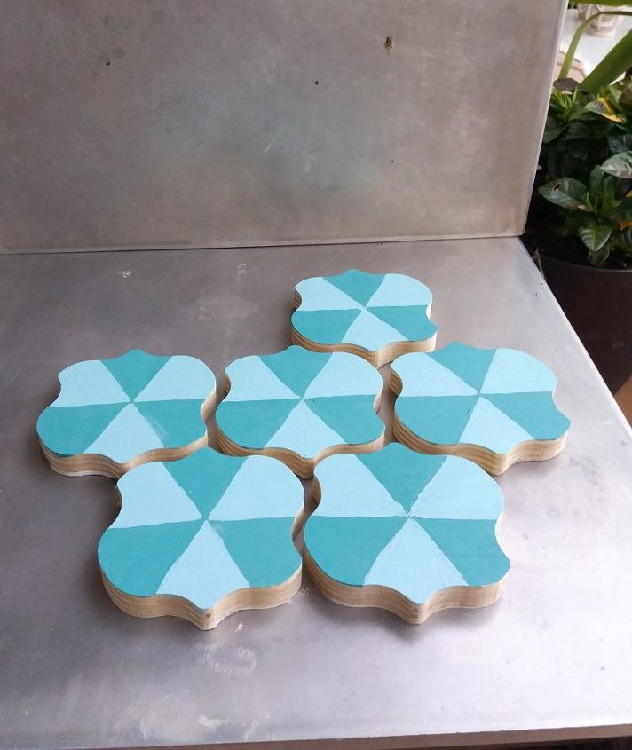diy wood proyects hydraulic tyles coasters
