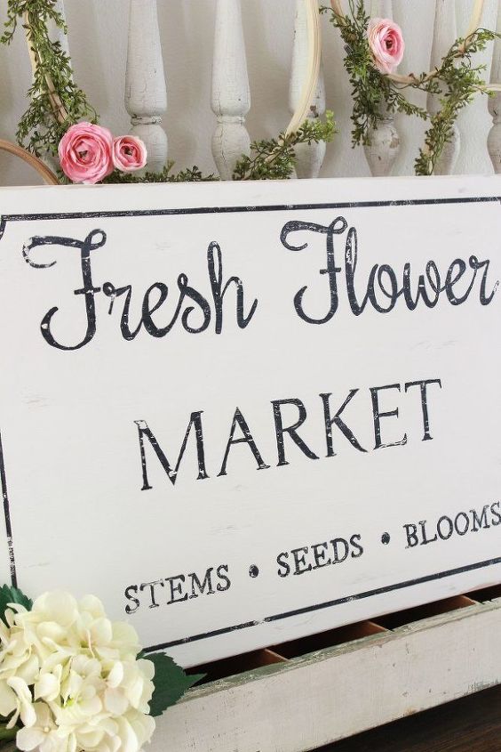 cartel del mercado de flores frescas