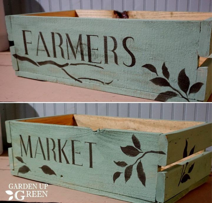 caixas de colheita do jardim ao mercado