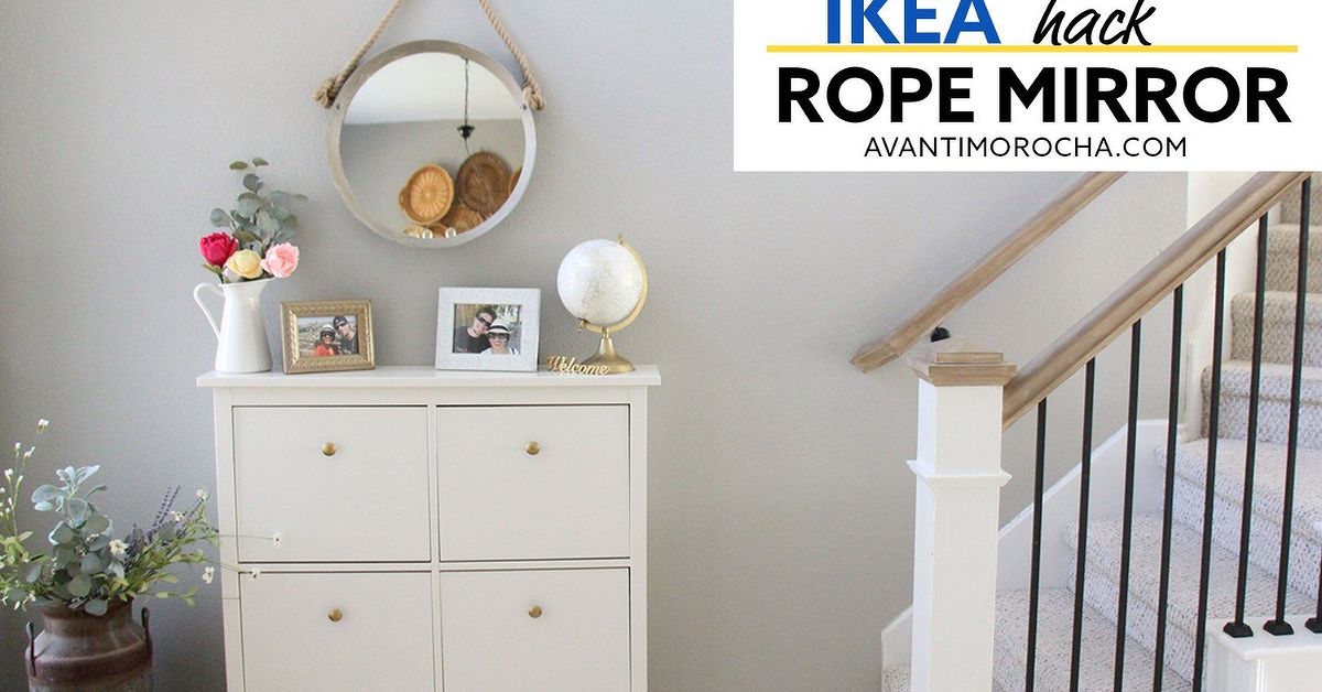 How to Make a Hanging Rope Mirror With an Easy IKEA Hack | Hometalk