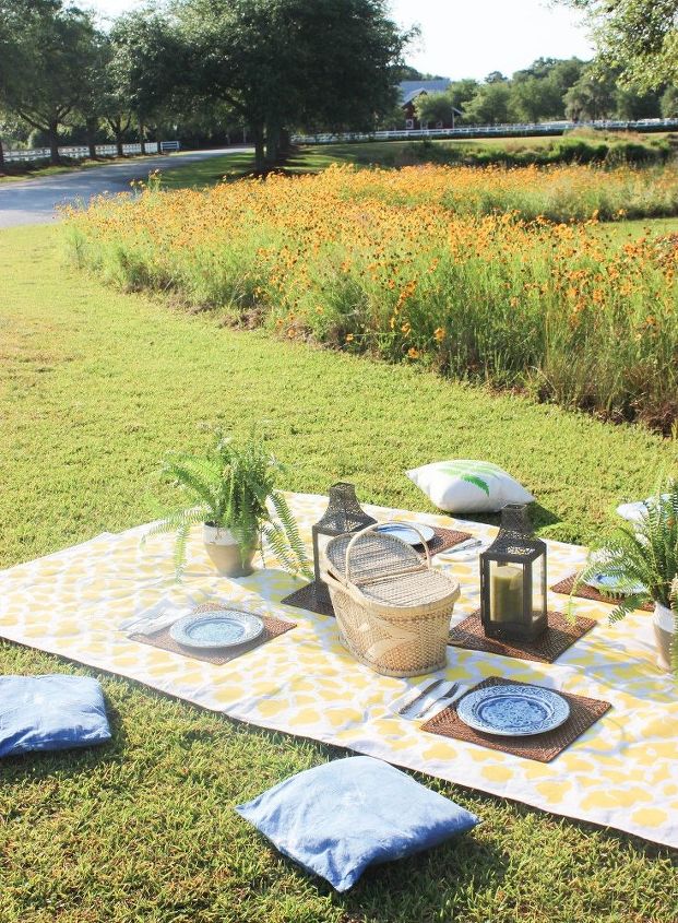 crea una manta de picnic con plantilla