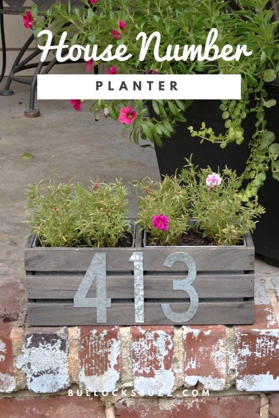 hanging address planter how to make a diy house number planter