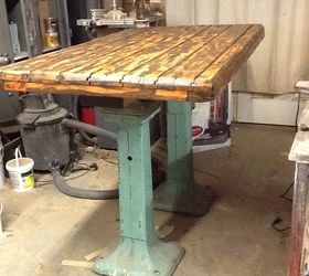repurposed deck table, Table in process in my shop